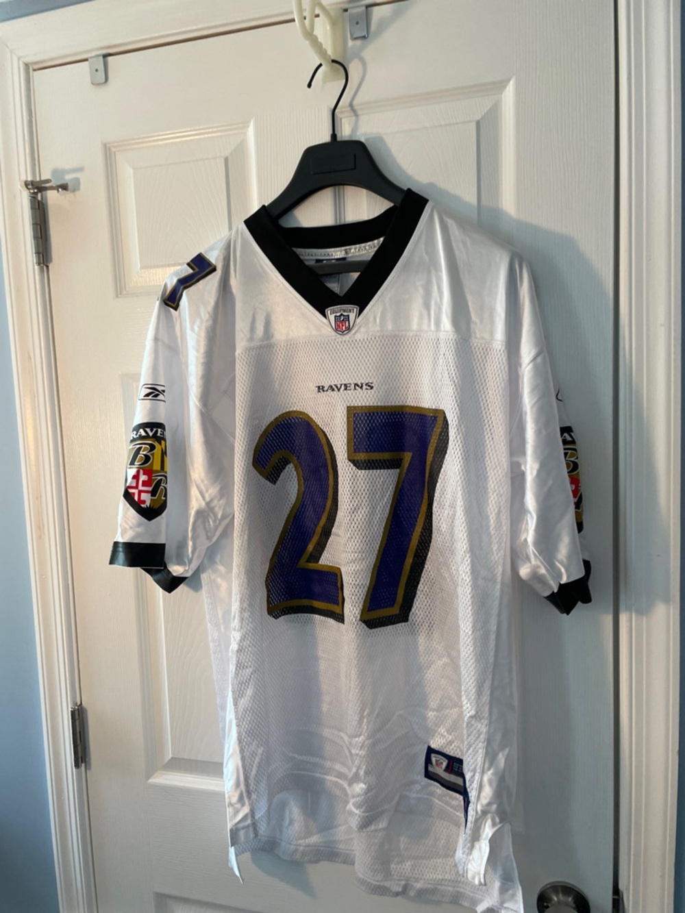 Reebok White and Navy NFL Equipment Jersey Tag